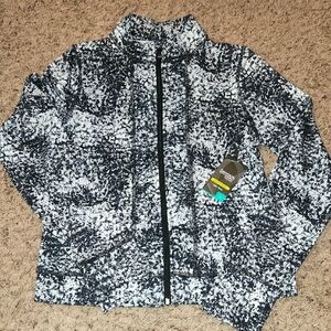 NWT - Danskin Now - Girl's Semi Fitted Athletic Jacket - Black/White - Sz XL